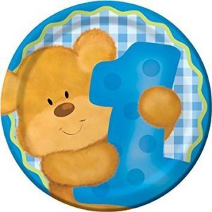 First Birthday Bear Plates