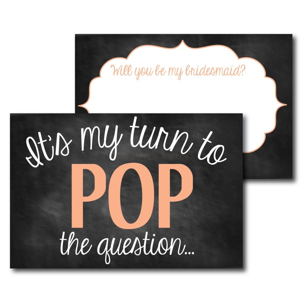 Pop the Question Bridesmaid Ask Card
