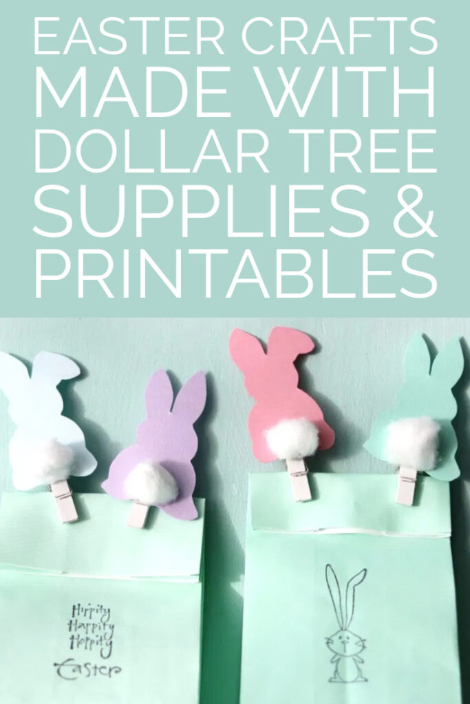 printable easter bunny crafts on teal background