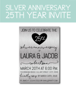 Silver Anniversary Invite for 25 Years