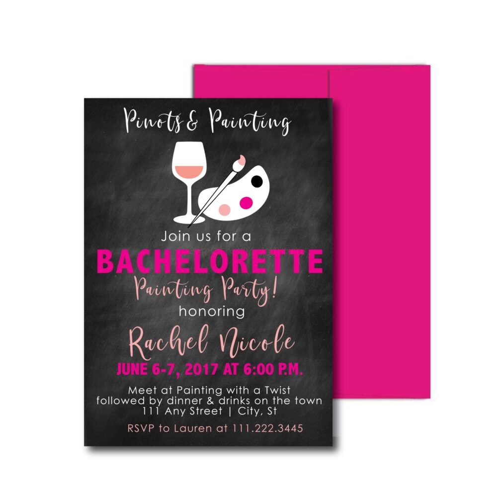 Painting Themed Bachelorette Invite