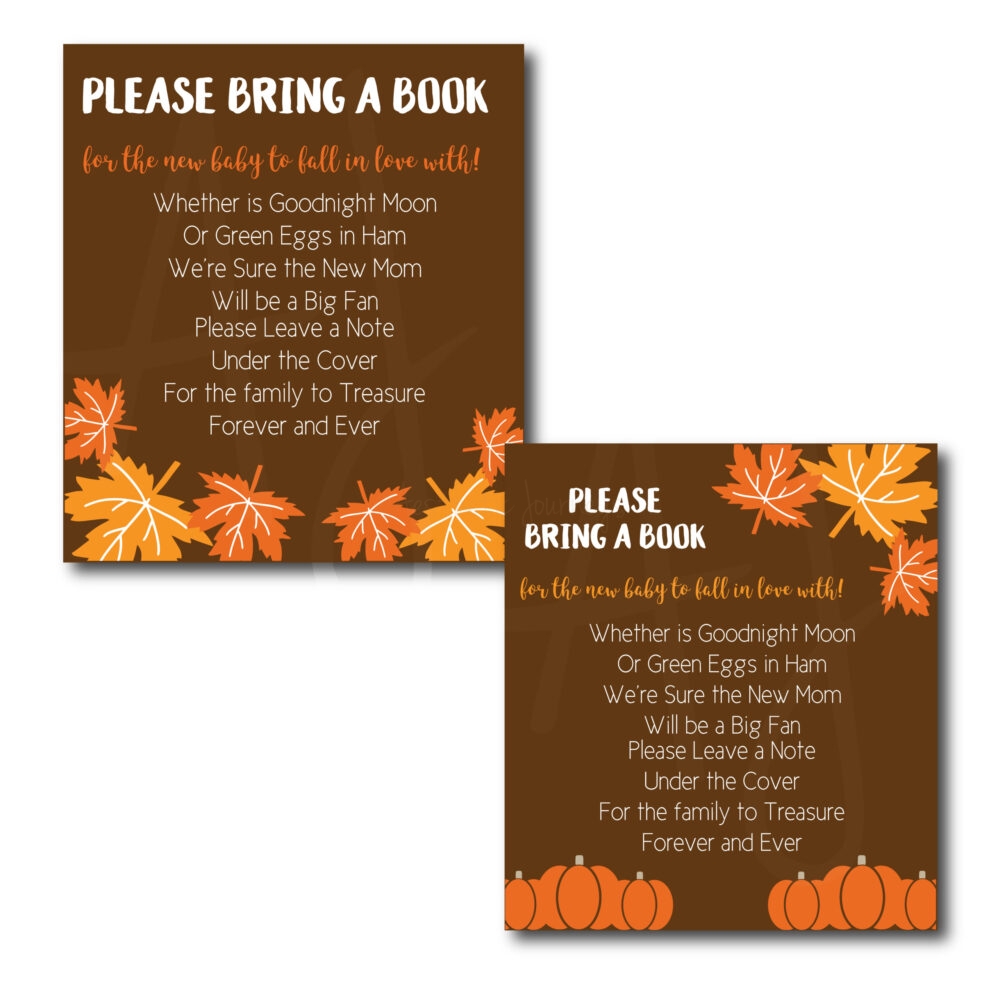 Fall Themed Bring a Book Card