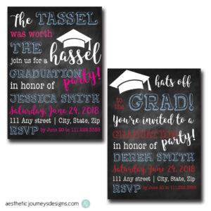 Chalkboard Graduation Invite