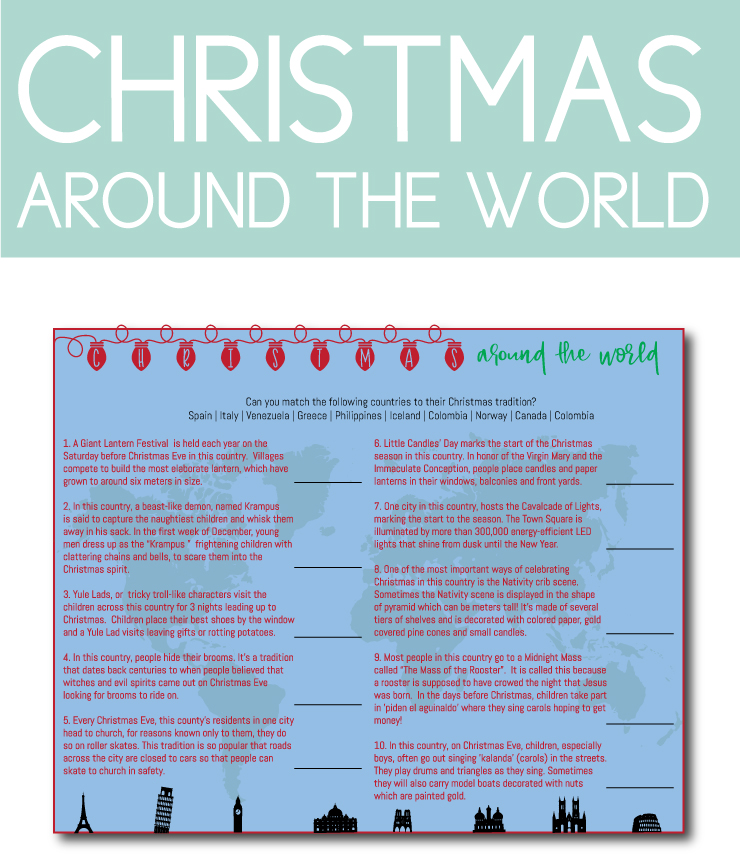 Christmas Around the World Traditions Game