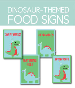 Fun Dinosaur Food Signs you can download instantly