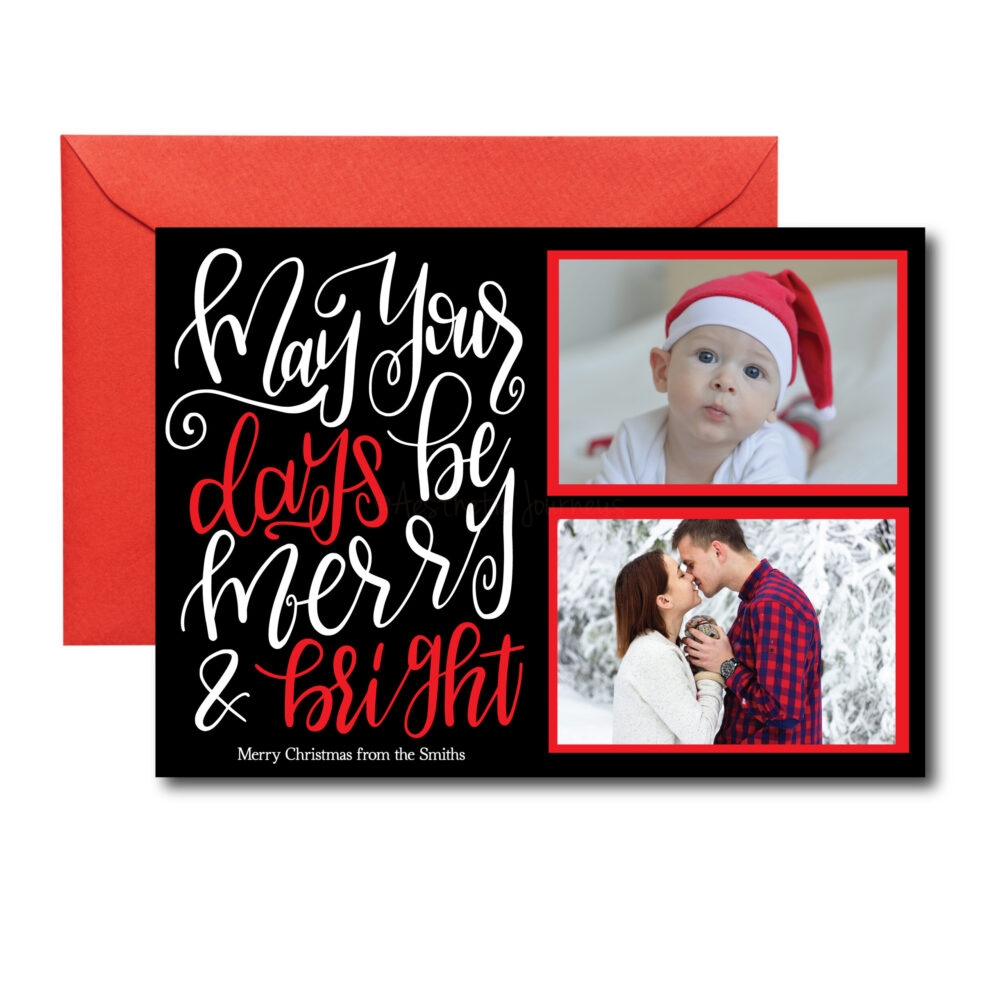 Red and Black Photo Holiday Card