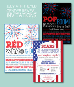 July 4th Gender Reveal Invites