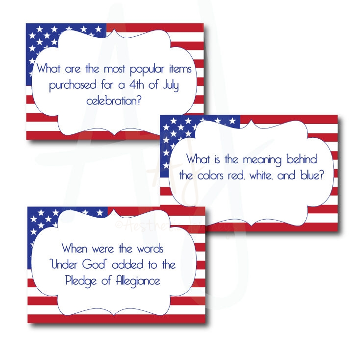 July 4th Trivia Cards