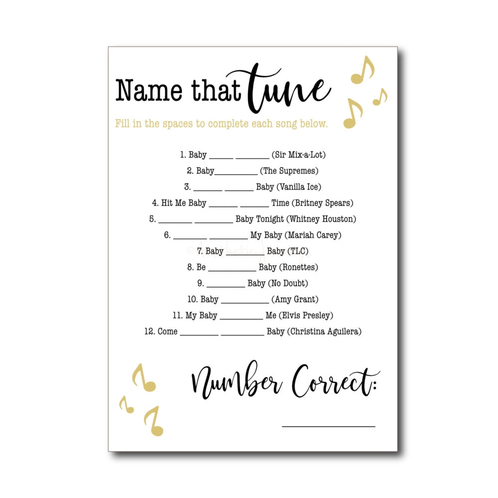 Musical Themed Baby Shower Game