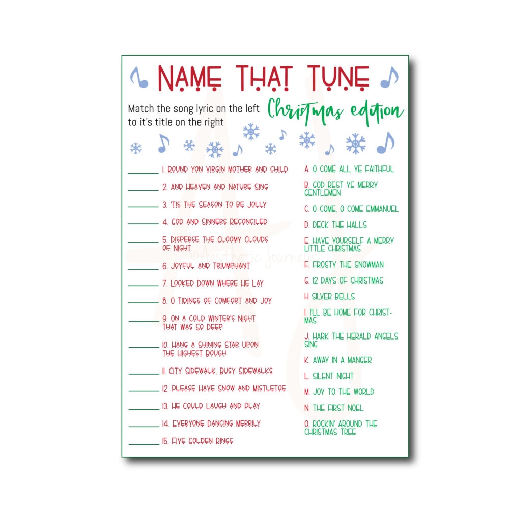Name that Tune Christmas Game