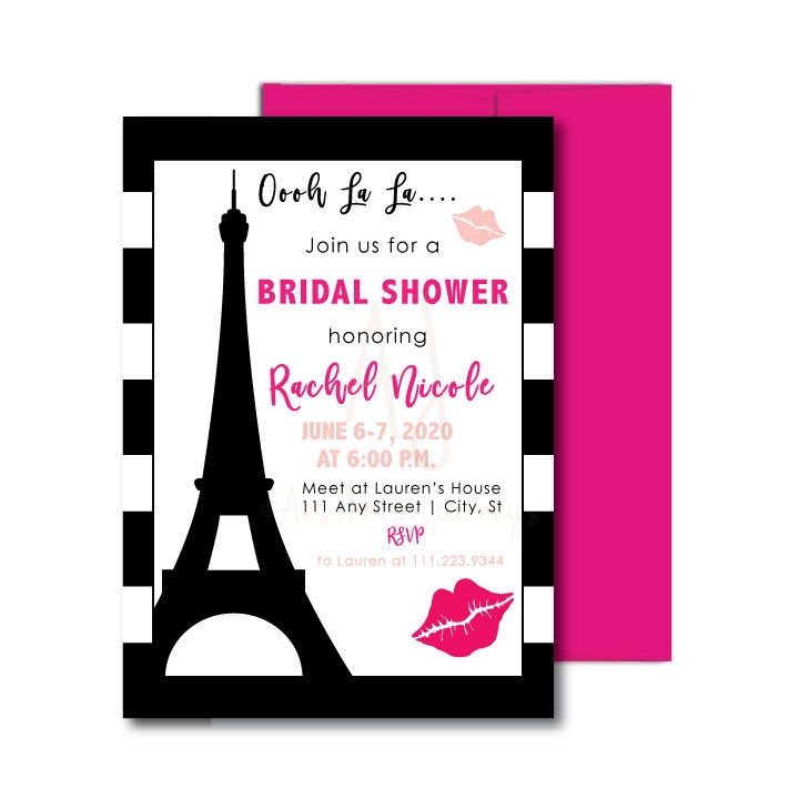 Paris Themed Bridal Shower Invite