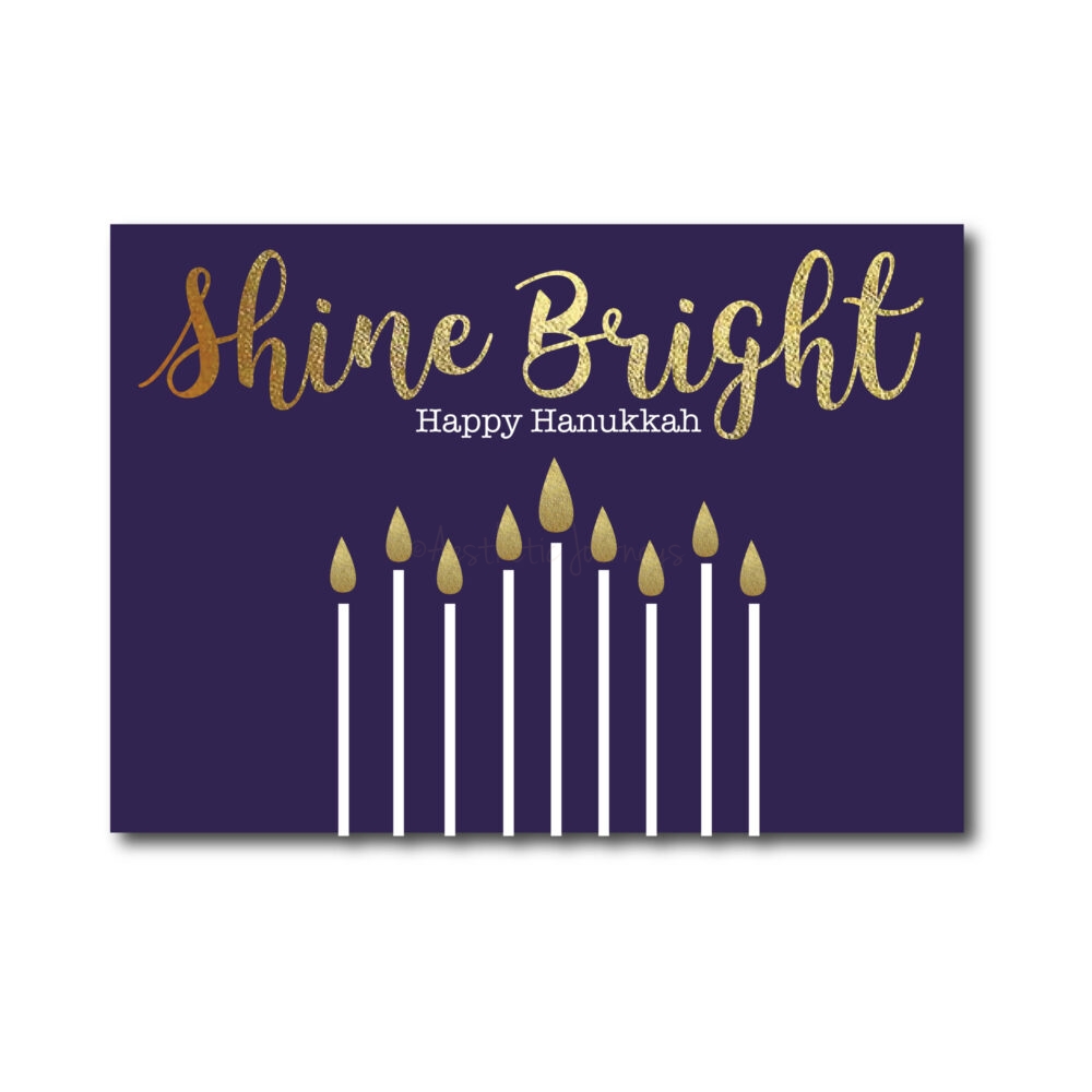 Navy Shine Bright Hanukkah Card