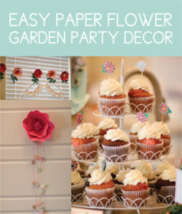Paper Flower Banners and Cupcake Toppers