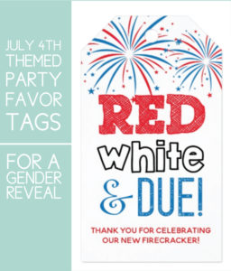 July 4th Gender Reveal Thank You Tags