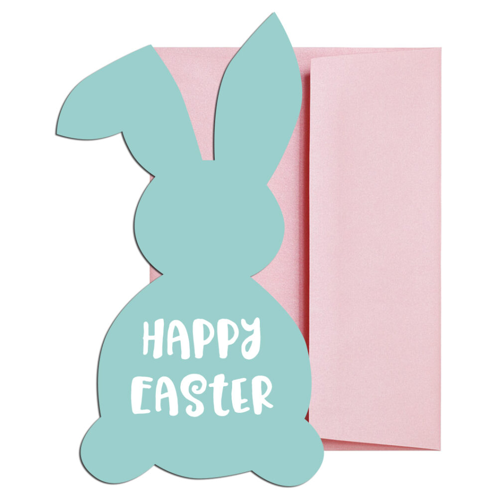 Teal Easter Bunny Cards