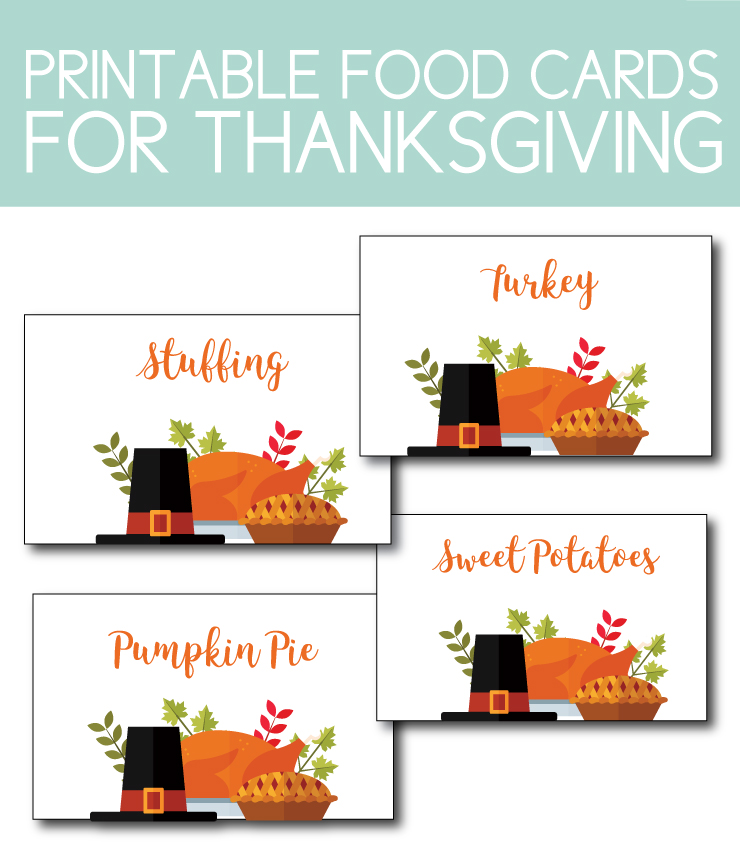 Printable Thanksgiving Food Cards