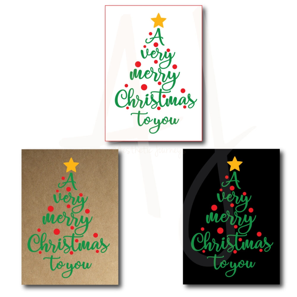 printable Merry Christmas Cards on white background