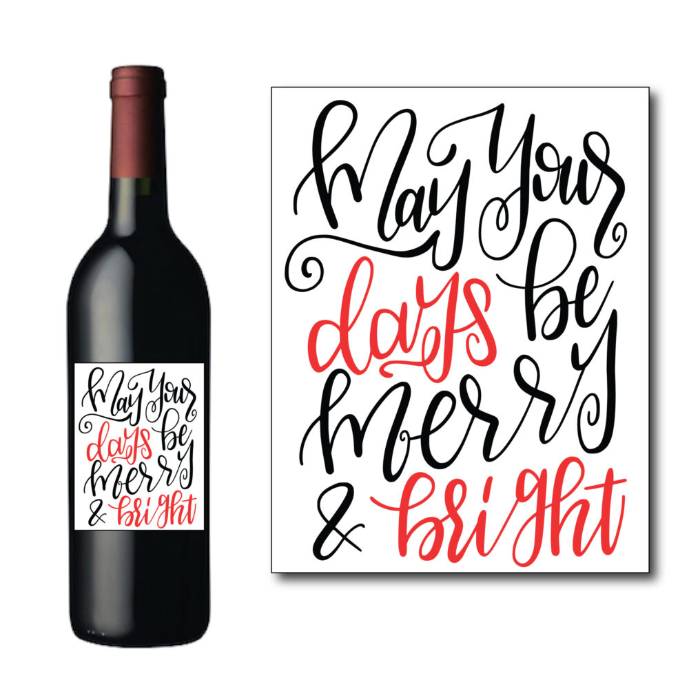 Red and Black Wine Bottle Label
