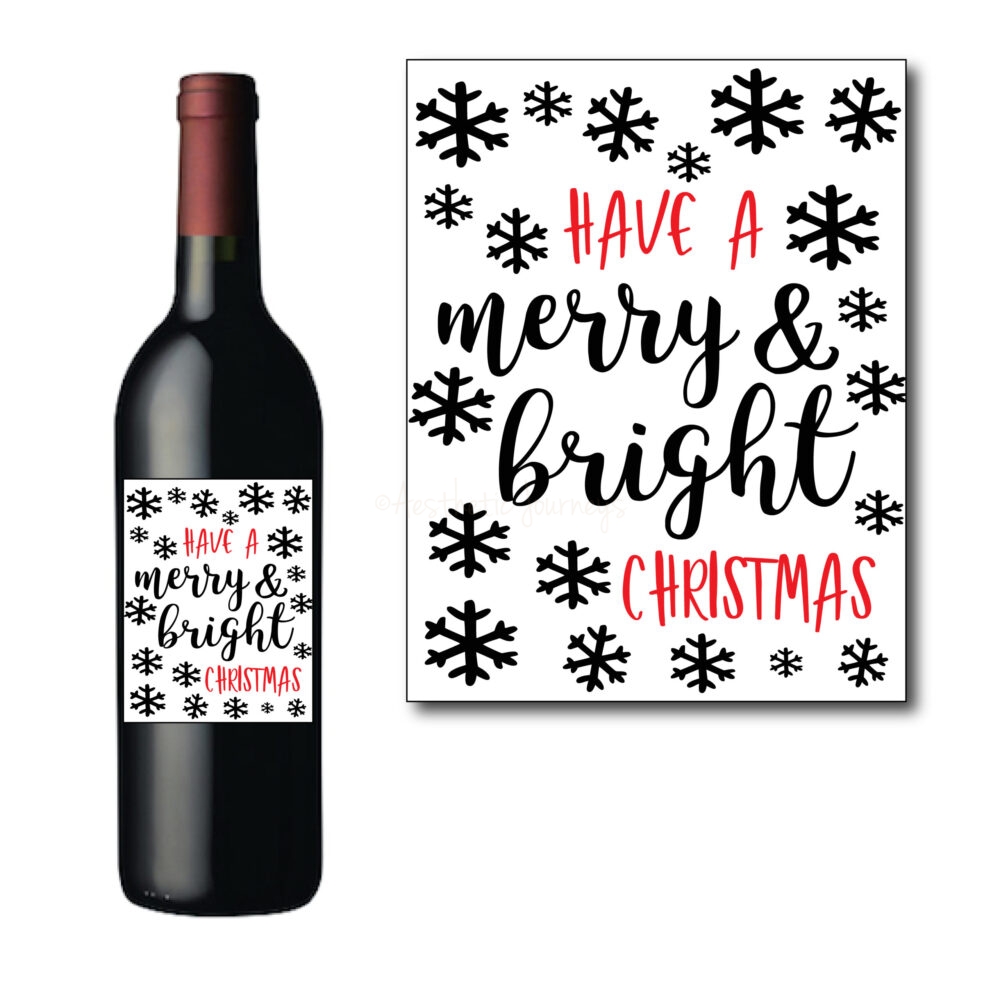 Merry Christmas Label on white background