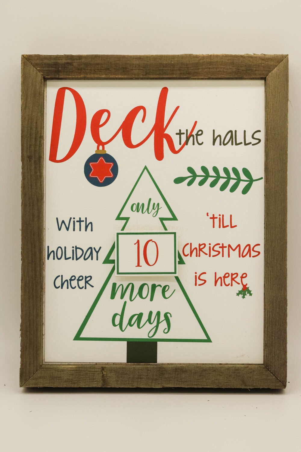 Deck the Halls Christmas Tree Countdown for Home