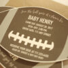 Football Baby Shower Invitation with Envelopes | Printed Invites and Color Envelopes | Football Shape nvite