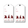 Christmas Gnomes Tags on white background