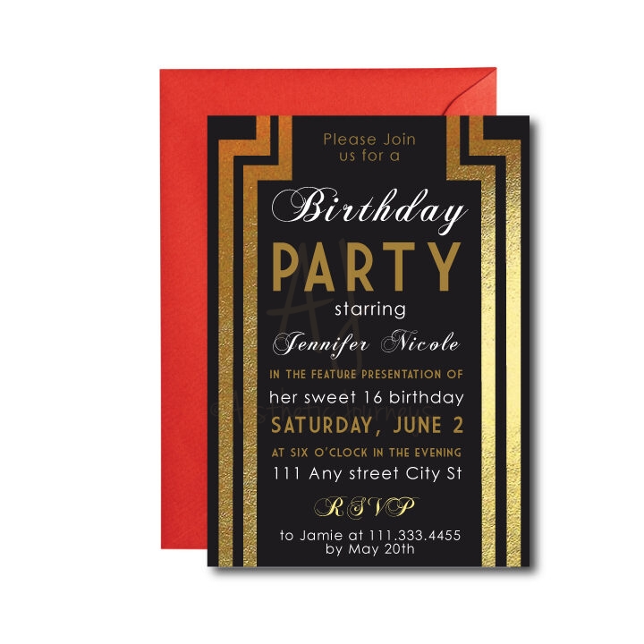 Hollywood Party Invite