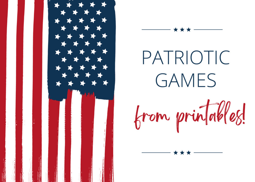 patriotic games from printables with usa flag