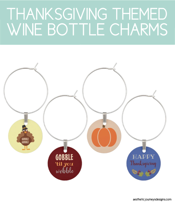 thanksgiving wine glass charms